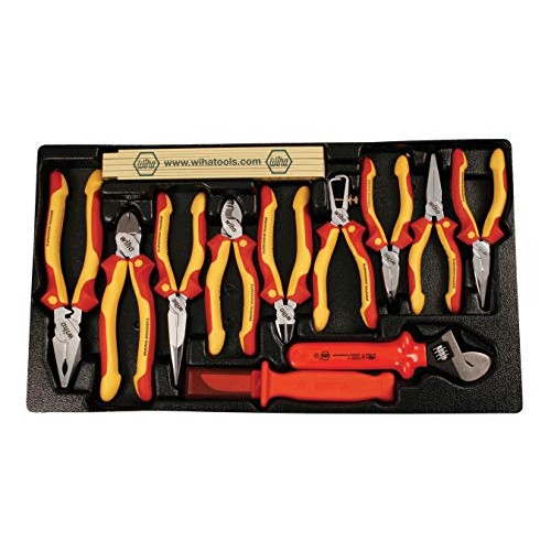 Wiha 32800 Insulated Tool Set with Screwdrivers, Nut Drivers, Plie...