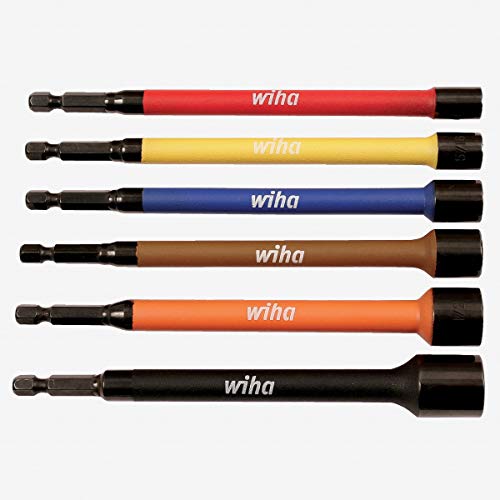 Wiha 70486 Color Coded Nut Setter 6 pc Set, 6
