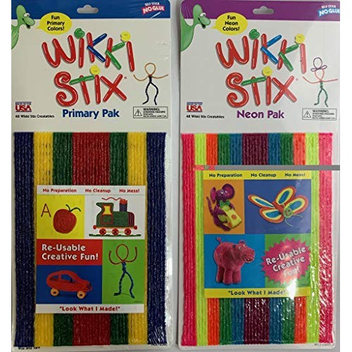 Wikki Stix Re-Usable Creative Fun Wax Covered Yarn Stix, Primary &...