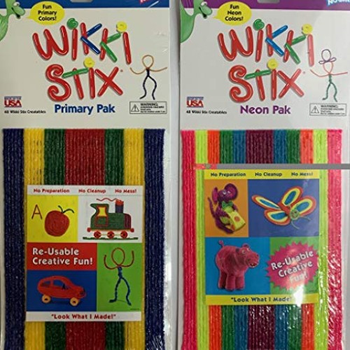 Wikki Stix Re-Usable Creative Fun Wax Covered Yarn Stix, Primary &...