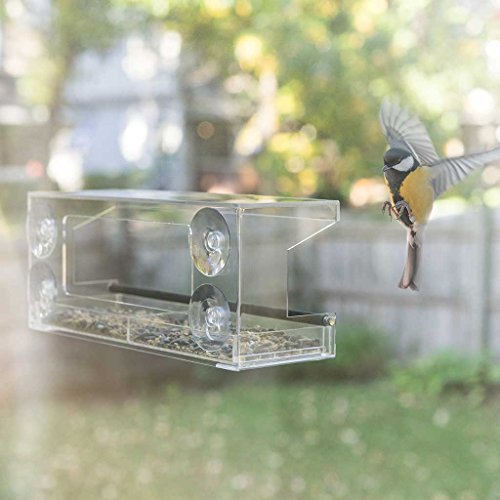 Wild Birds of Joy Window Bird Feeder with 4 Super Strong Suction C...
