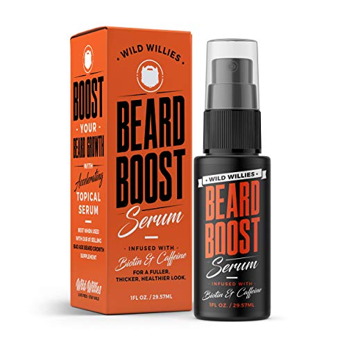 Beard Growth Serum with Biotin & Caffeine by Wild Willies - Natura...