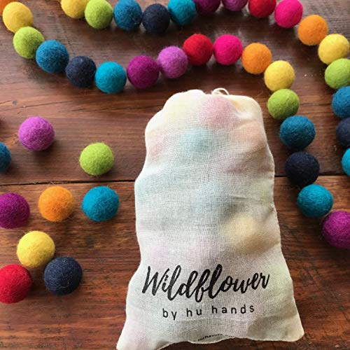 Wildflower by Hu Hands Rainbow Party - 100% Handmade Wool Felt Pom...