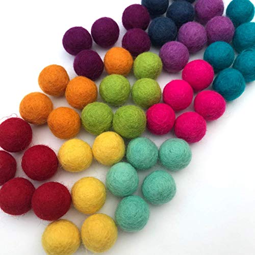 Wildflower by Hu Hands Rainbow Party - 100% Handmade Wool Felt Pom...