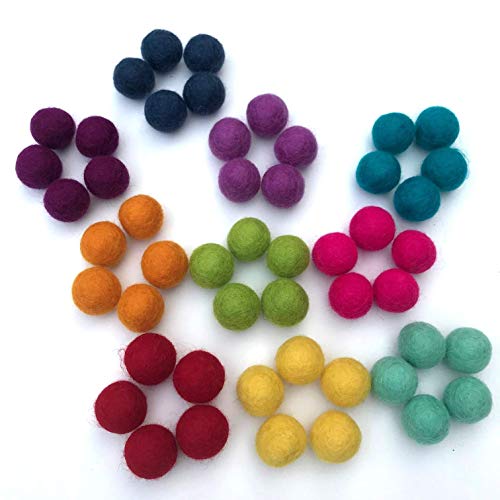 Wildflower by Hu Hands Rainbow Party - 100% Handmade Wool Felt Pom...