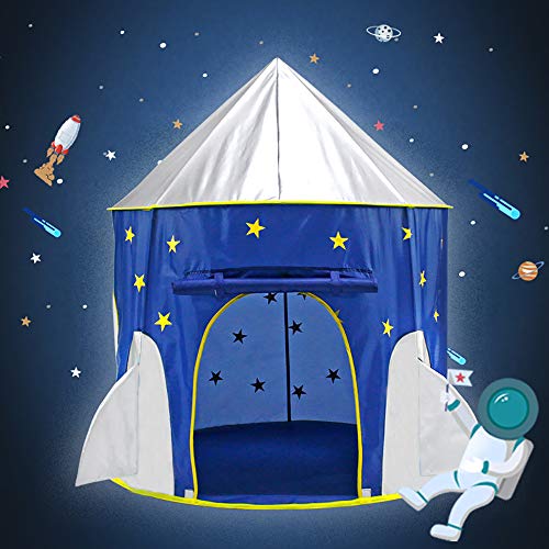 Wilhunter Kids Rocket Play Tent for Boys Spaceship Playhouse Toys,...