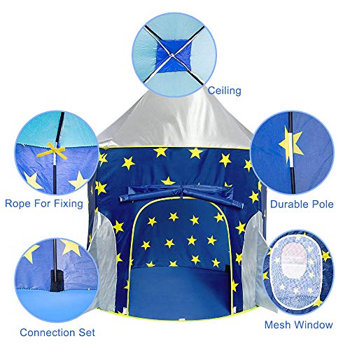Wilhunter Kids Rocket Play Tent for Boys Spaceship Playhouse Toys,...