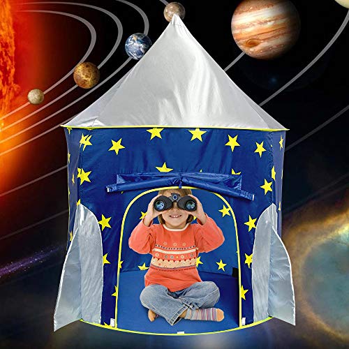 Wilhunter Kids Rocket Play Tent for Boys Spaceship Playhouse Toys,...