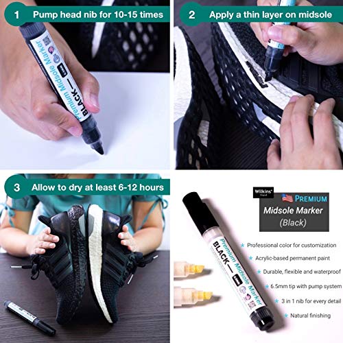 Wilkins Premium Midsole Marker for Customization Paint on Leather,...