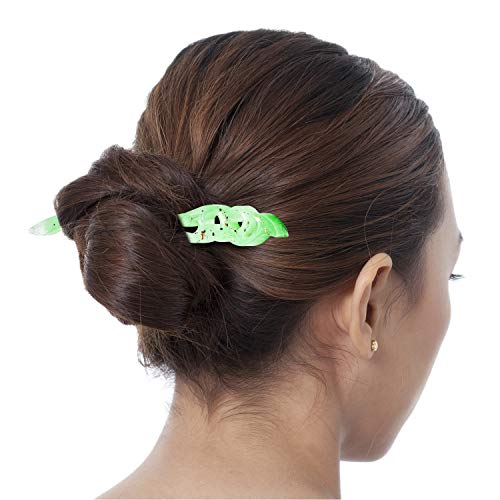 16 Pieces Silicone Hairpin Molds and Foil Flakes Set, Resin Hair S...