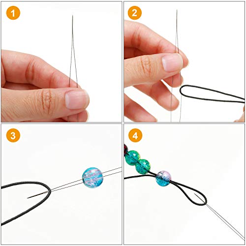 30 Pieces 6 Size Beading Needles Big Eye Beading Needles Beading E...