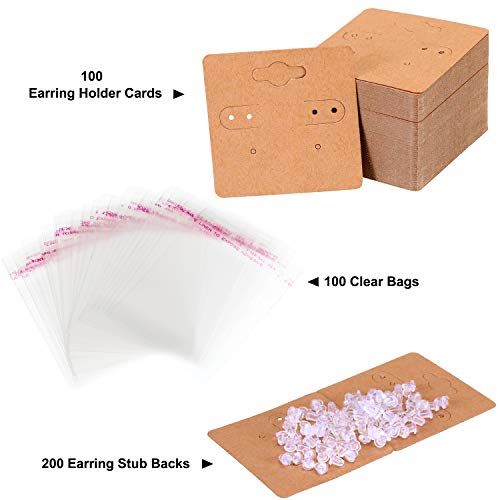 WILLBOND 100 Pieces Earring Card Holder Jewelry Display Cards, 200...