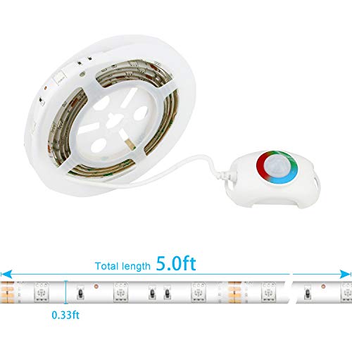 Under Bed Light, WILLED RGB Color Changing 5ft LED Strip with Moti...