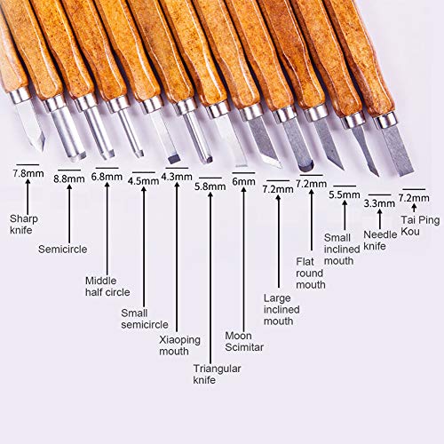 Wilove Stone Carving Tool Kits KangTeer 12pcs Manganese Steel Hand...