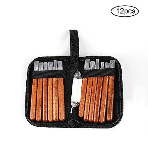 Wilove Stone Carving Tool Kits KangTeer 12pcs Manganese Steel Hand...