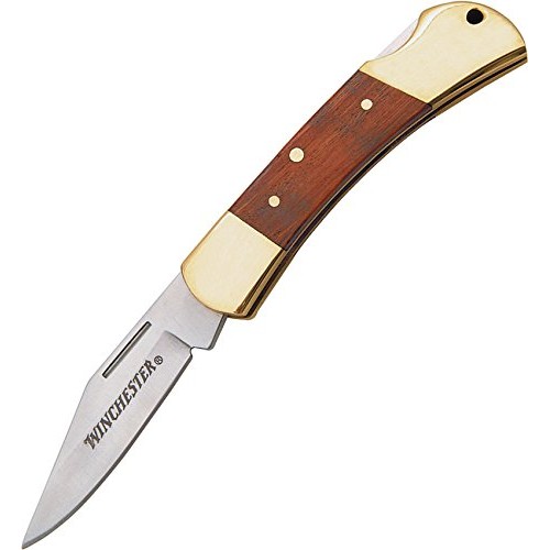 Winchester 22-41324 Brass Folding Knife, 2.5-In. Blade