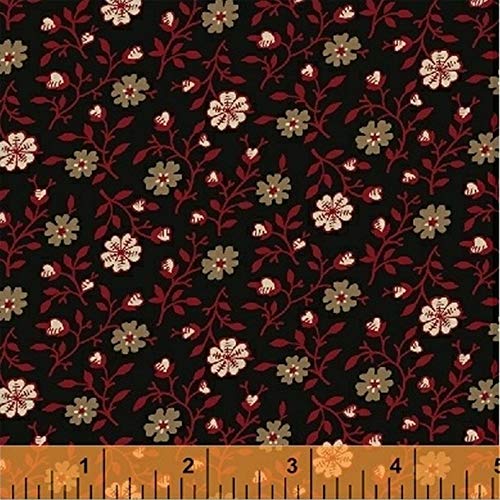 Carmen Black Reproduction Fabric 41040-3 from Nancy Gere for Windh...