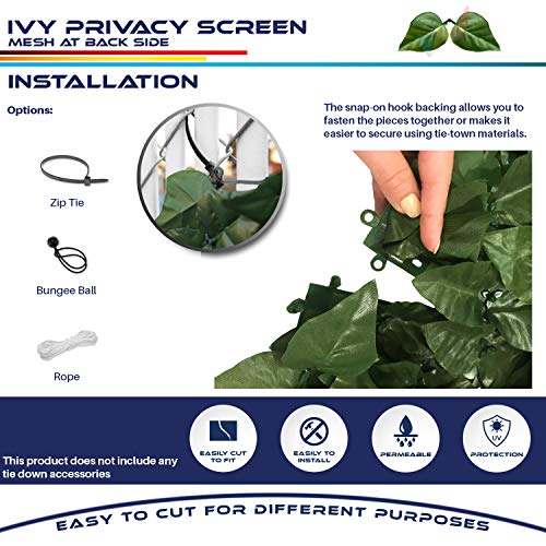 Windscreen4lessArtificial Hedge Faux Ivy Fence Privacy Screen Fake...