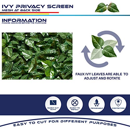 Windscreen4lessArtificial Hedge Faux Ivy Fence Privacy Screen Fake...