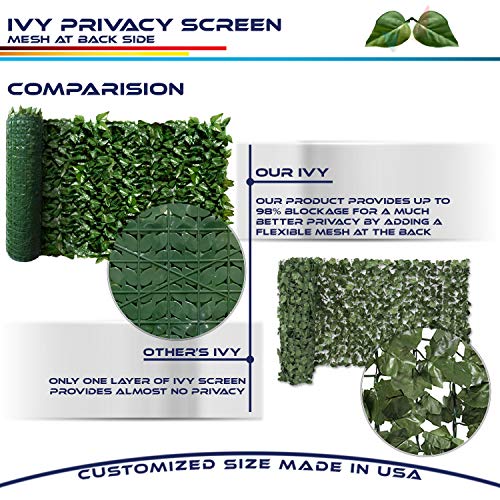 Windscreen4lessArtificial Hedge Faux Ivy Fence Privacy Screen Fake...