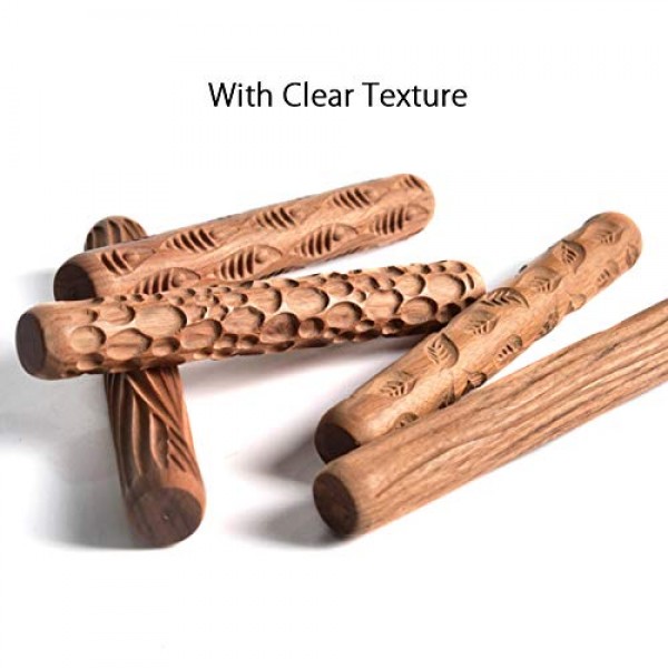 WINGOFFLY 4.7INCH Pottery Tools Wood Hand Rollers for Clay Clay St...