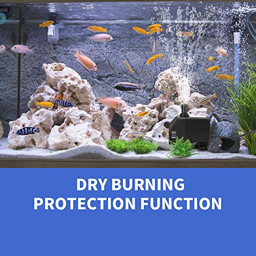 Winkeyes 800GPH Fountain Pump, 70W Outdoor Fountain Pump with Anti...