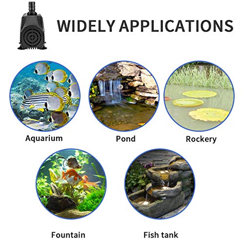 Winkeyes 800GPH Fountain Pump, 70W Outdoor Fountain Pump with Anti...