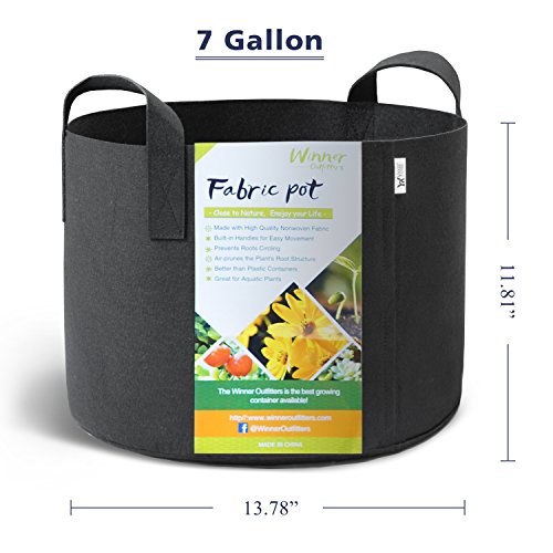 Winner Outfitters 6-Pack 7 Gallon Grow Bags /Aeration Fabric Pots ...