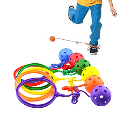 WINOMO 6pcs Skip Ball Toy, Kids Ankle Skip Ball Jumping Ring Ball,...