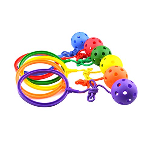 WINOMO 6pcs Skip Ball Toy, Kids Ankle Skip Ball Jumping Ring Ball,...