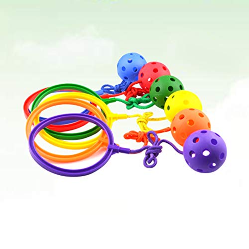 WINOMO 6pcs Skip Ball Toy, Kids Ankle Skip Ball Jumping Ring Ball,...