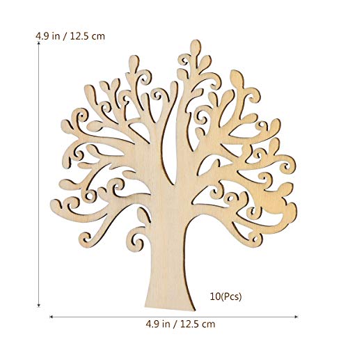 WINOMO Blank Wooden Tree Embellishments for DIY Crafts - 10pcs