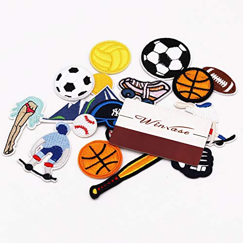 16pcs Ball Sports Equipment Iron on Patches Embroidered Motif Appl...