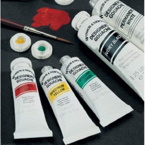 Winsor & Newton Designers Gouache Primary Color 6-Tube Paint Set,...