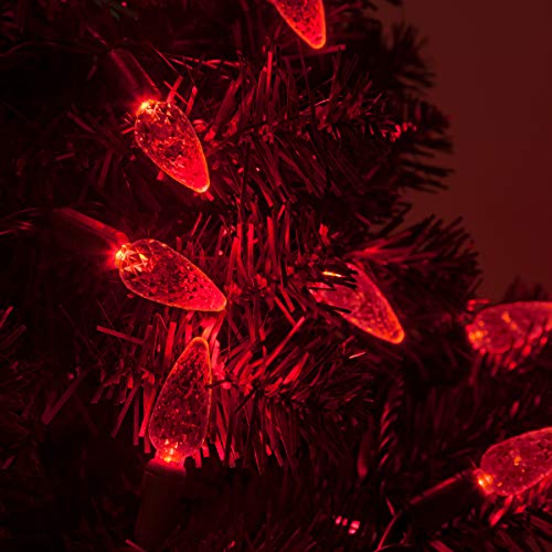 70 C6 Red LED String Lights, 24 Ft, Indoor-Outdoor Christmas Strin...