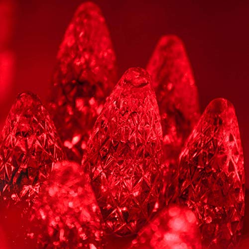 70 C6 Red LED String Lights, 24 Ft, Indoor-Outdoor Christmas Strin...