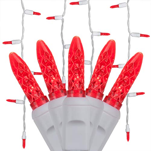 70 M5 Red LED Icicle Lights, 7 on White Wire, Mini Icicle Lights ...