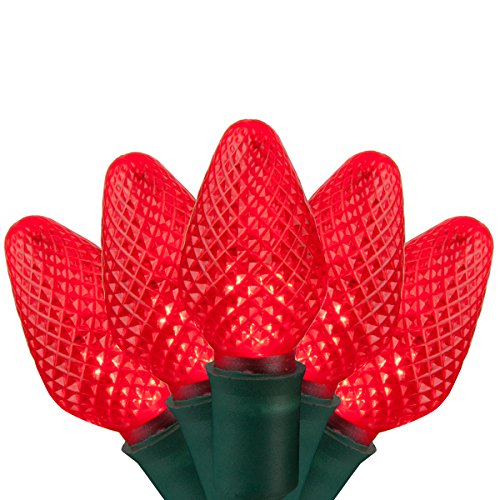 C7 Red Christmas Lights Set of 25, 17 Ft, Red LED Christmas Lights...