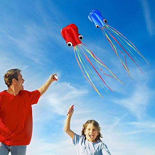 Set of 4 Large 157.5 High Cartoon Big Round Eyes Octopus Kites wi...