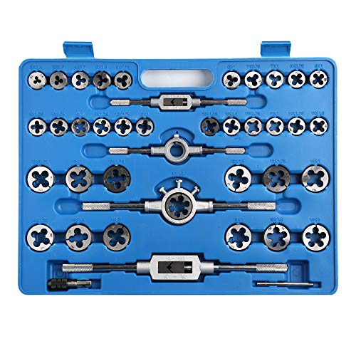 110 Piece Combination Tap and Die Set Alloy Steel 55°- 60° Metric ...