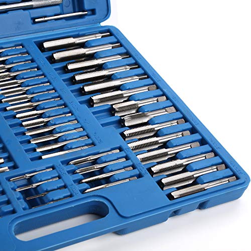 110 Piece Combination Tap and Die Set Alloy Steel 55°- 60° Metric ...