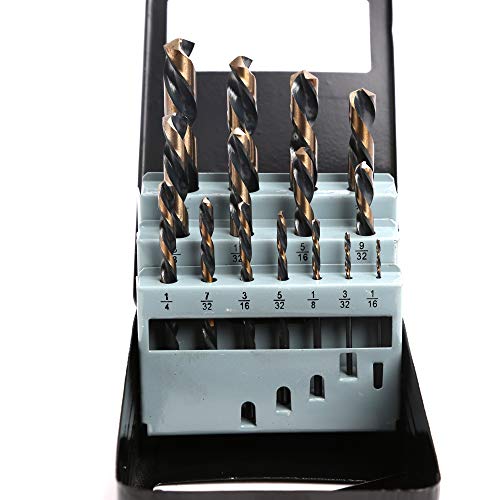Left Hand Drill Bit Set, 15 Piece | M2 HSS With Titanium Nitride C...