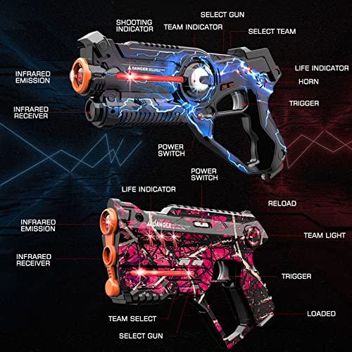 Winyea Tag Laser Tag, Lazer Tag Sets with Gun and Vest Set of 4, G...
