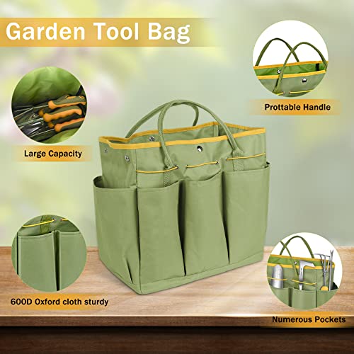 Garden Tool Set, WisaKey 9 Piece Stainless Steel Heavy Duty Green ...