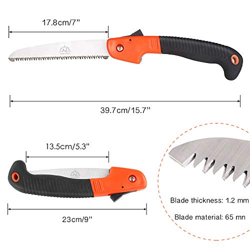Folding Pruning Saw, Premium Folding Hand Saw with Secure Lock Com...