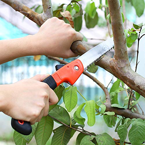 Folding Pruning Saw, Premium Folding Hand Saw with Secure Lock Com...