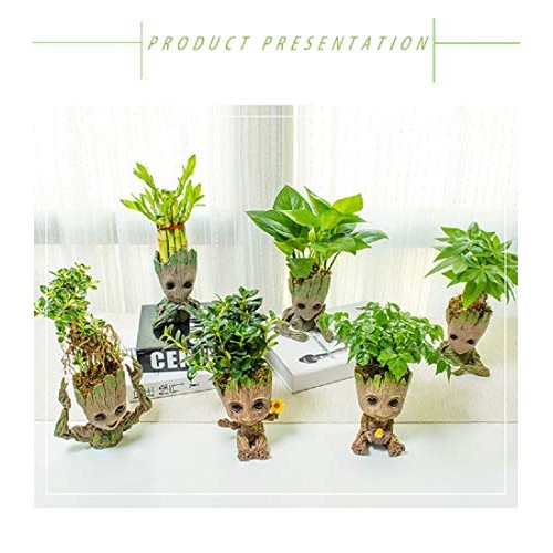WISE MODEL Baby Groot Planter Treeman Action Figures Guardians of ...