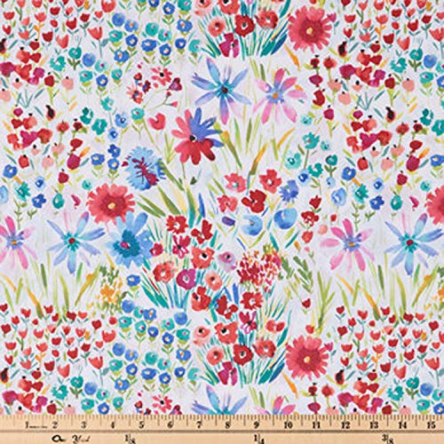 Wisechoice Lightweight 100% Cotton Wildflowers Apparel Fabric with...