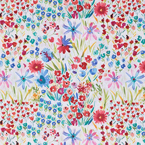 Wisechoice Lightweight 100% Cotton Wildflowers Apparel Fabric with...