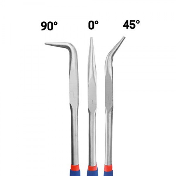 WISEPRO Long Needle Nose Pliers-90-Degree Angle，45-Degree Angle a...